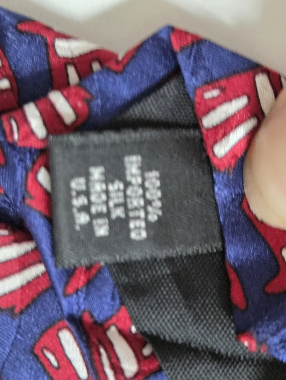 Grateful Dead Navy Blue Tie with Red and White Motif